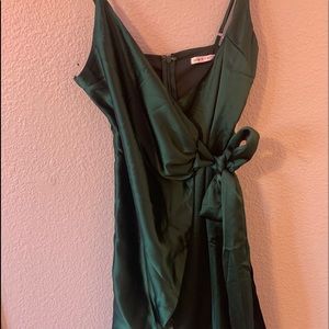 green wrap dress